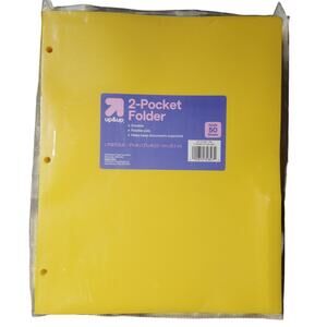 24-Pack - 2‑Pocket 3‑Hole Plastic Folder – Yellow – up & up – 24‑Pack